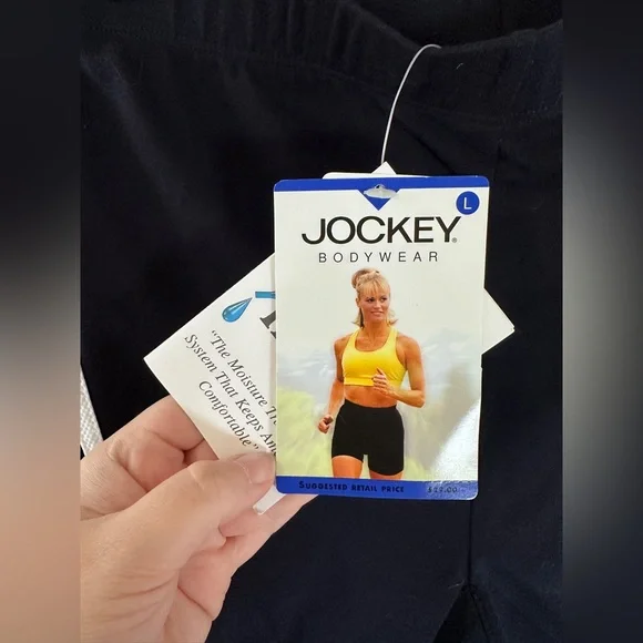 NWT Vintage Jockey women’s Navy and Green Athletic Shorts leggings size large - Picture 4 of 6